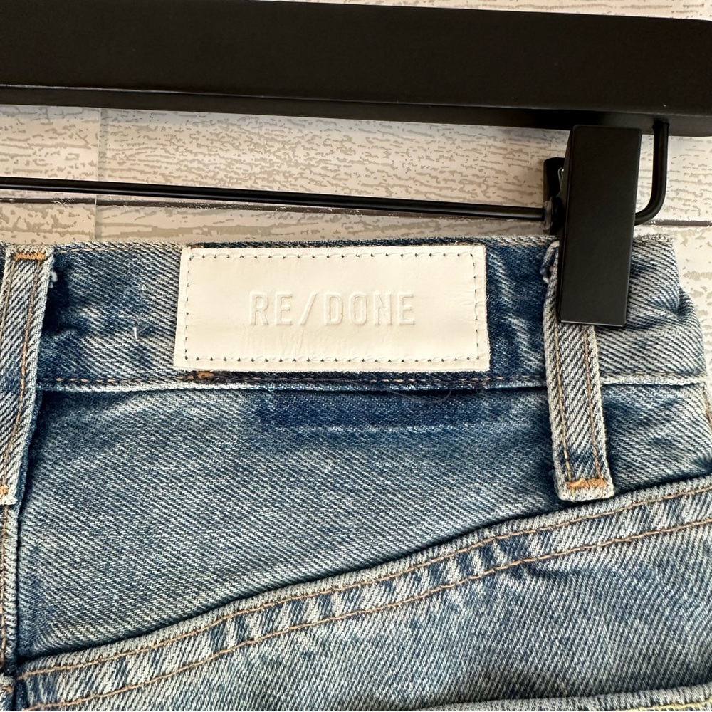 RE/DONE 50's Cutoff Denim Short in Cool Medium Blue Size 24 - Picture 9 of 9